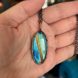 Multi Flash Labradorite Copper Necklace