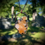 Large Tangerine Quartz Cluster Necklace