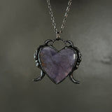 Lavender Jade Heart Necklace