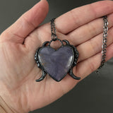 Lavender Jade Heart Necklace