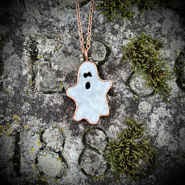 Howlite Ghost Copper Necklace B