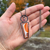 Bowlerite and Amethyst Necklace with Gunmetal Patina