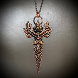 Horned Forest Goddess Copper Necklace B