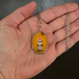 Orange Ghost Resin Necklace