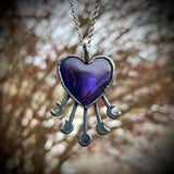 Bowlerite Celestial Heart Necklace with Gunmetal Patina