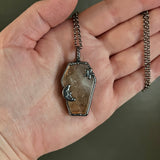 Celestial Citrine Coffin Necklace with Gunmetal Patina