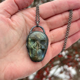 Labradorite Skull Necklace