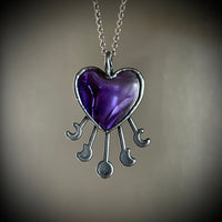 Bowlerite Celestial Heart Necklace with Gunmetal Patina