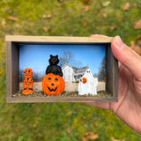 Vintage Halloween Shadow Box Magnet/Wall Hang B