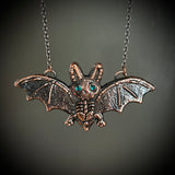 Skeleton Bat Copper Necklace