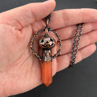 Carnelian Jack O’ Lantern Necklace