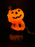 Vintage Halloween Jack O’ Lantern Blow Mold on a Carnelian Point Necklace - Top Hat Jack
