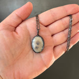 Dendritic Agate Necklace with Gunmetal Patina