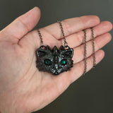 Dragon Kitty Necklace with Gunmetal Patina