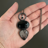 Tourmalinated Quartz with Black Tourmaline Necklace