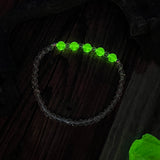 Uranium Glass and Quartz Bracelet with Sterling Silver