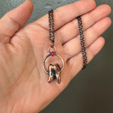 Human Tooth Necklace with Crystal “Cavities”
