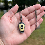 Billiard Ball Coffin Necklace