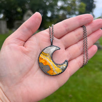 Bumblebee Jasper Moon Necklace