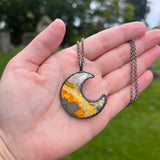 Bumblebee Jasper Moon Necklace