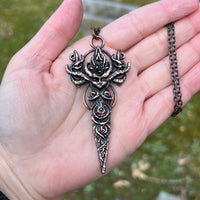 Horned Forest Goddess Copper Necklace B