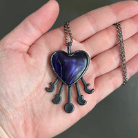 Bowlerite Celestial Heart Necklace with Gunmetal Patina