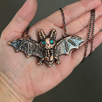 Skeleton Bat Copper Necklace