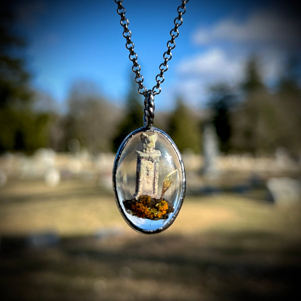 Small Oval Burial Plot Necklace A *Mockingbird Lane Exclusive*