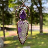 Stichtite with Amethyst Necklace