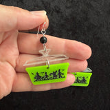 Trick or Treaters Pyrex Style Earrings with Black Onyx