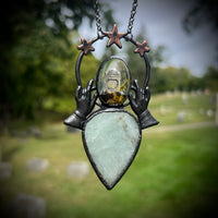 Celestial Burial Plot Necklace with Aquamarine *Mockingbird Lane Exclusive*