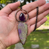 Stichtite with Amethyst Necklace