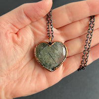 Prehnite Heart Copper Necklace