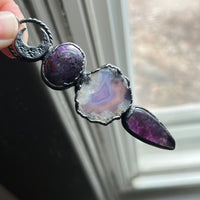 Shades of Purple Celestial Necklace with Gunmetal Patina