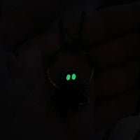 Celestial Black Billiard Ball Ghost Necklace (Glowing Eyes)