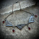 Just Batty and Beware the Underworld Necklace with Garnet Crystals