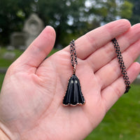 Black Billiard Ball Ghost Necklace