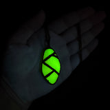 Uranium Glass Necklace with Gunmetal Patina