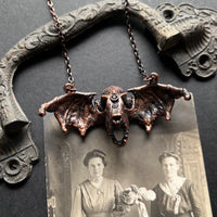 Bat Skull (Replica) with Bat Wings Necklace