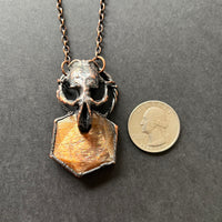 Sunstone with Mini Muskrat Skull Necklace