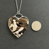 Fossilized Peanut Wood Heart Necklace