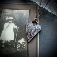 Fordite Heart Copper Necklace 3