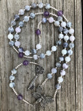 Merlinite and Amethyst with Sterling Silver and Pewter Beaded Alternative Rosary