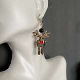 Reindeer with Black Onyx Gold Filled Earrings