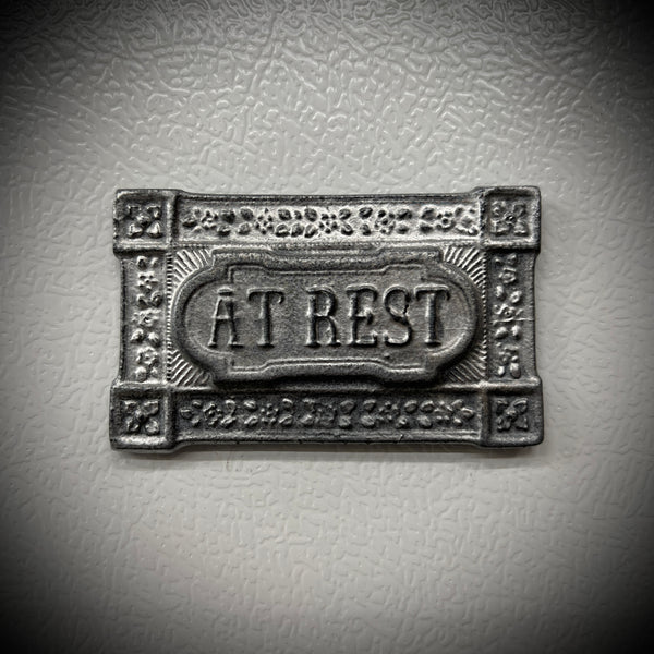At Rest Coffin Plaque Hand Painted Magnet A