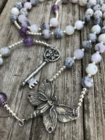 Merlinite and Amethyst with Sterling Silver and Pewter Beaded Alternative Rosary