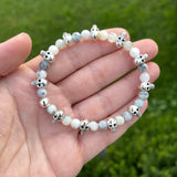 Merlinite Bracelet with Skull Beads