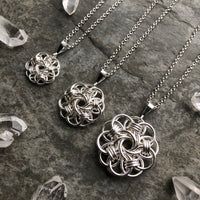 Sterling Silver Mandala Chainmaille Pendant *You Choose Size, Chain Not Included*