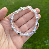 Opalite Bracelet with Skull Beads