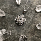 Sterling Silver Mandala Chainmaille Pendant *You Choose Size, Chain Not Included*